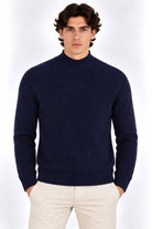 Maglia Uomo Collo Lupetto in Lana a Maglia Inglese 
