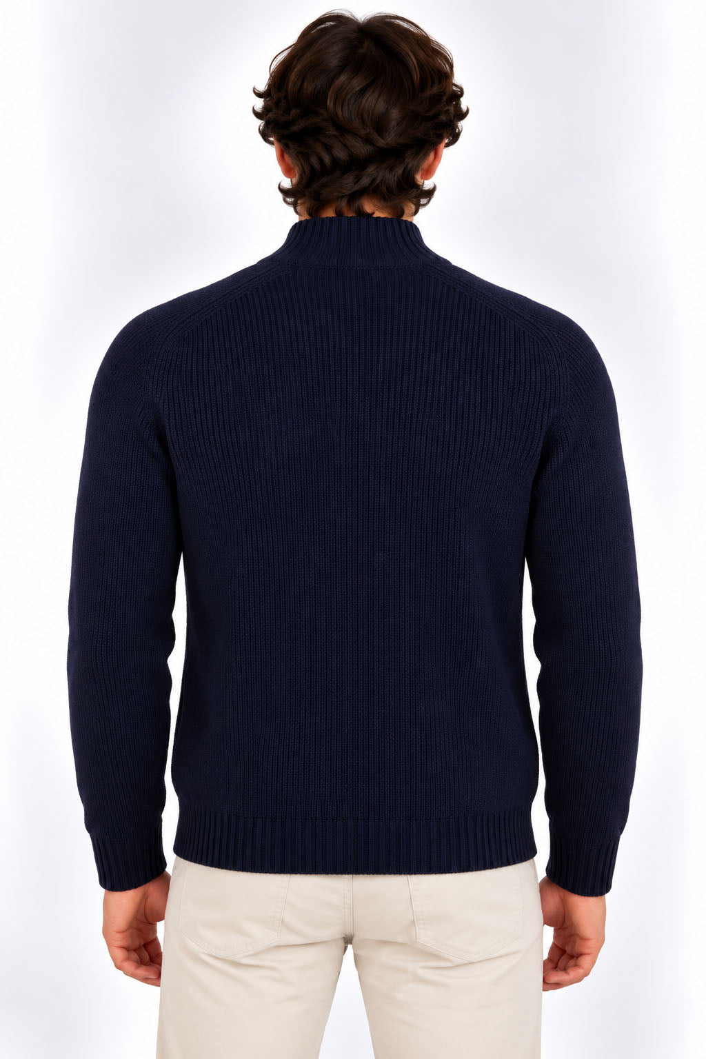 Maglia Uomo Collo Lupetto in Lana a Maglia Inglese 