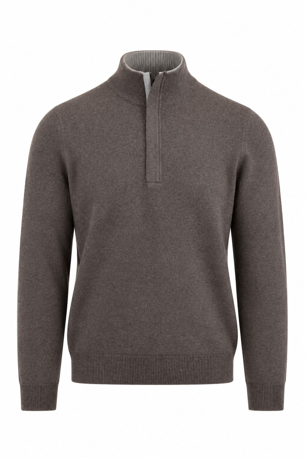 Maglia Uomo Lupetto con Zip Nascosta in Lana e Cashmere 