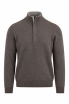 Maglia Uomo Lupetto con Zip Nascosta in Lana e Cashmere 