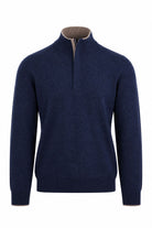 Maglia Uomo Lupetto con Zip Nascosta in Lana e Cashmere 