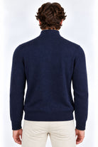 Maglia Uomo Lupetto con Zip Nascosta in Lana e Cashmere 