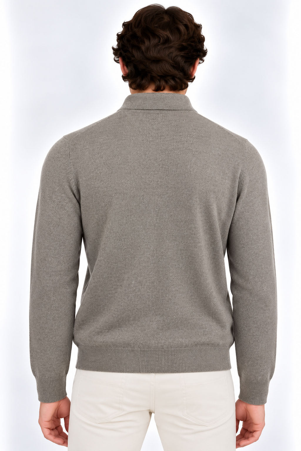 Polo Uomo a Manica Lunga in Lana e Cashmere 