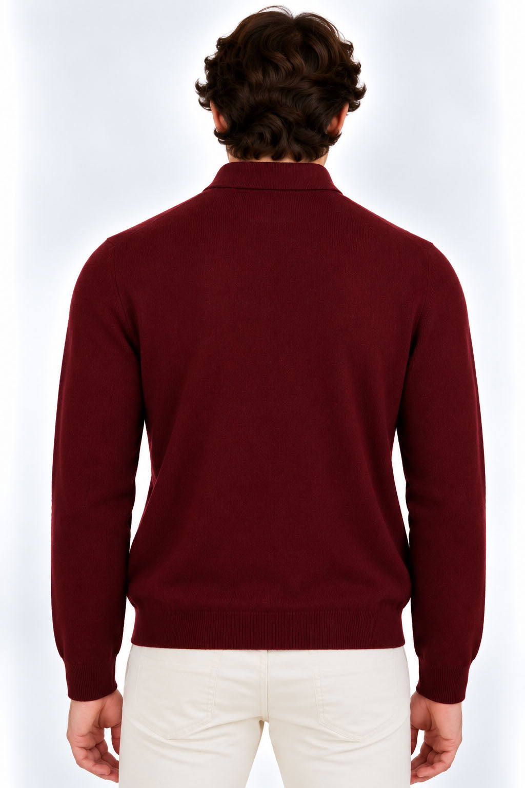Polo Uomo a Manica Lunga in Lana e Cashmere 