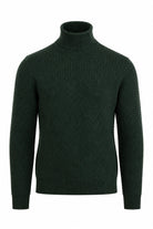 Maglia Dolcevita Uomo in Lana Merinos Extrafine a Microtrecce 