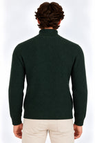 Maglia Dolcevita Uomo in Lana Merinos Extrafine a Microtrecce 