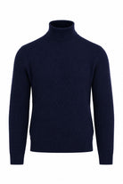 Maglia Dolcevita Uomo in Lana Merinos Extrafine a Microtrecce 