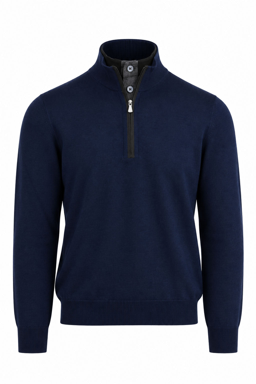 Maglia Uomo Collo Lupetto con Zip e Bottoni in lana 