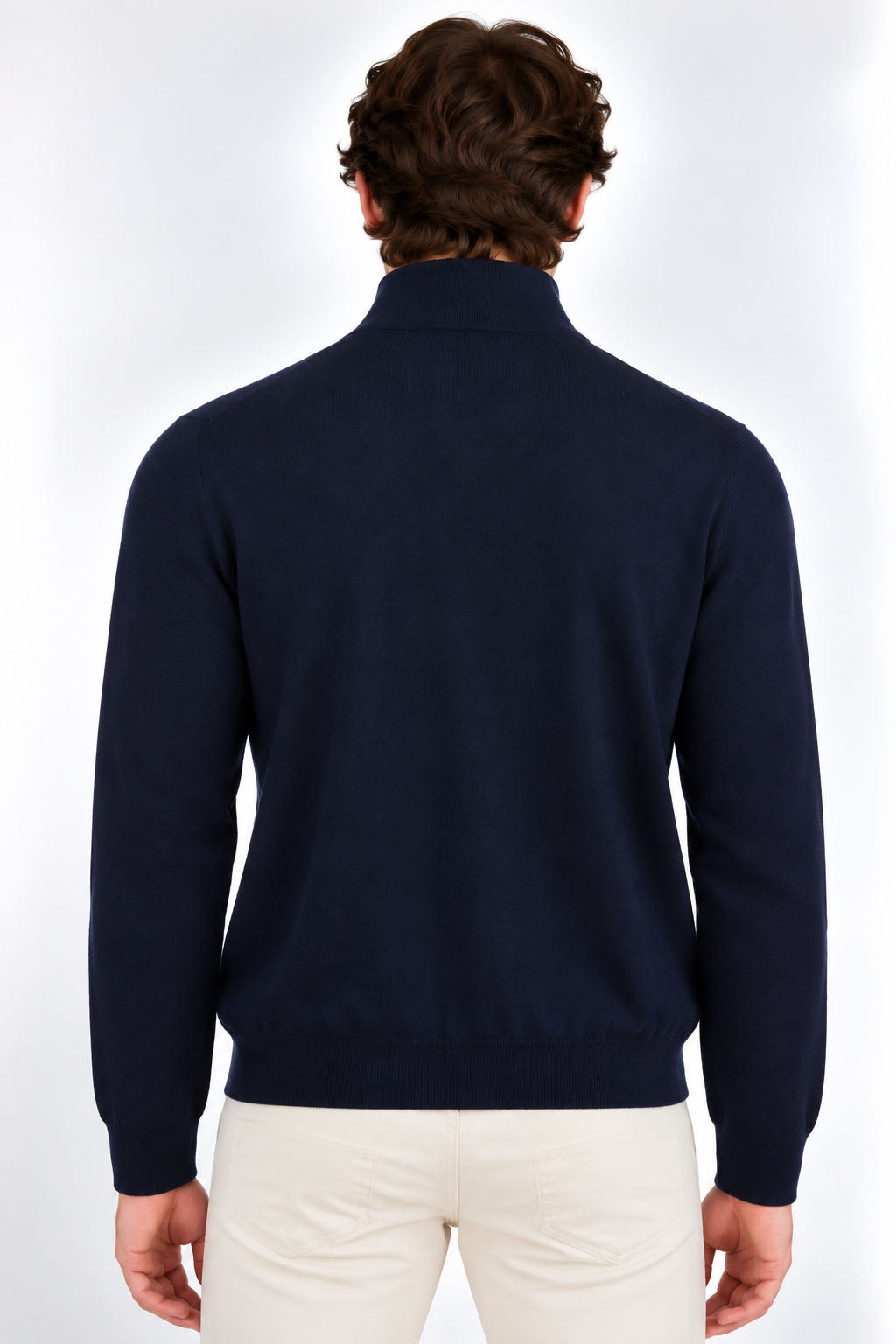 Maglia Uomo Collo Lupetto con Zip e Bottoni in lana 