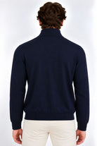 Maglia Uomo Collo Lupetto con Zip e Bottoni in lana 