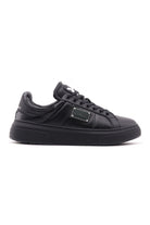 Sneakers Uomo in Pelle con Placchetta Metallica Logata 