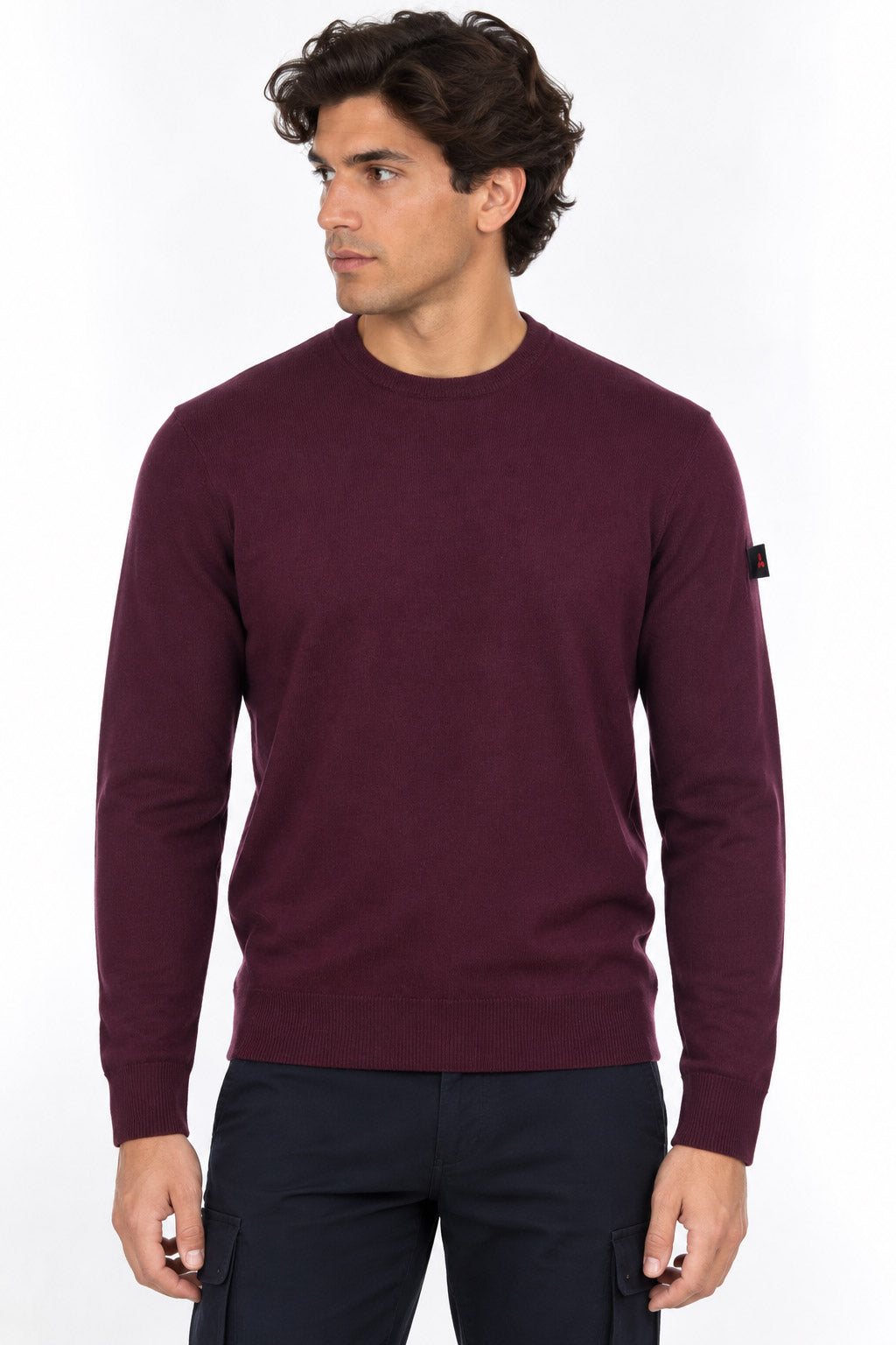 Maglia girocollo uomo in lana e cotone Exmoor 