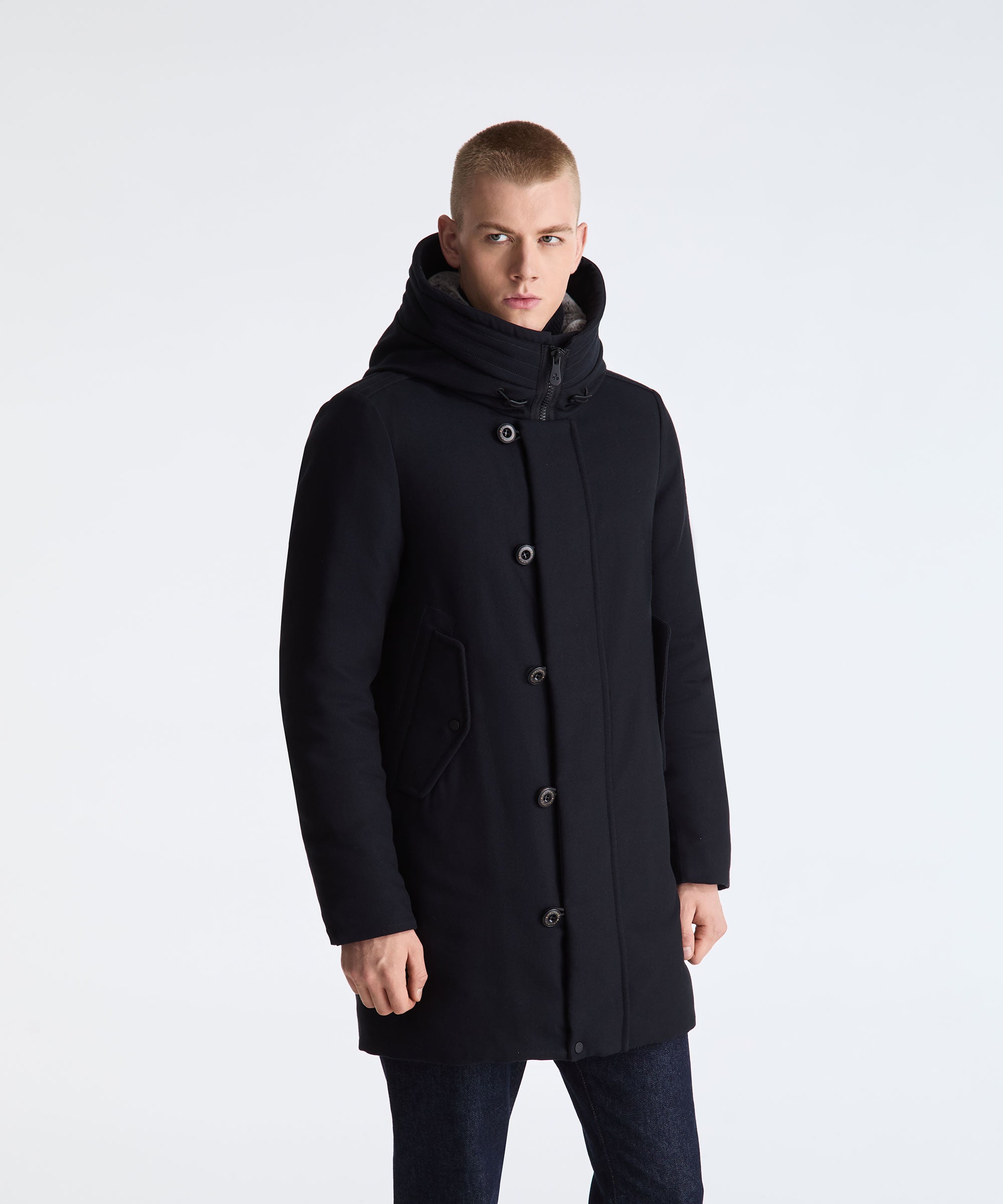 Parka con cappuccio e vera pelliccia Kasa 