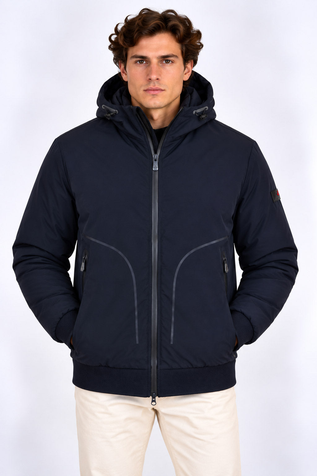 Giubbotto uomo con cappuccio in tessuto bi-stretch Senna 