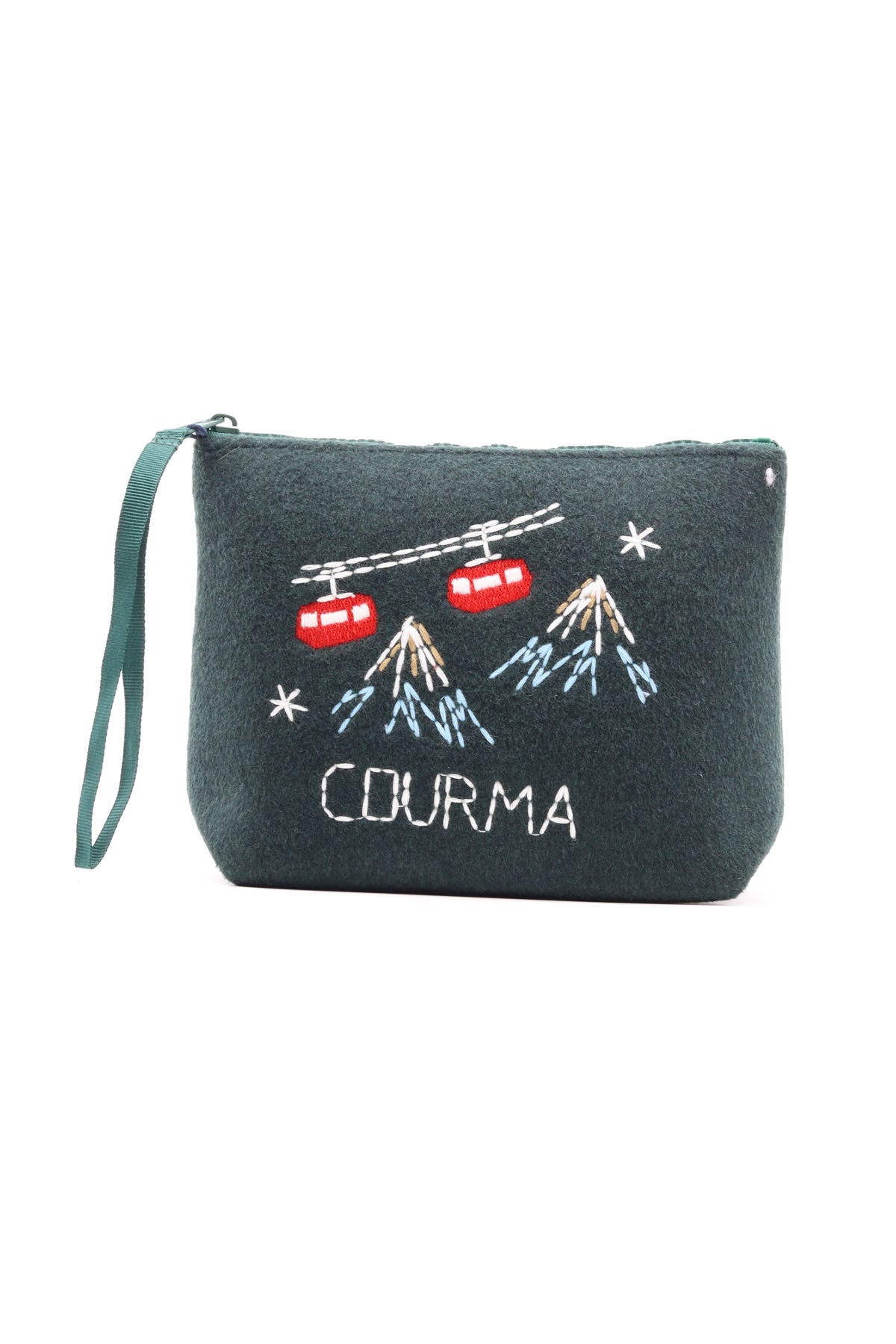 Pochette in Feltro con Ricami Courma 