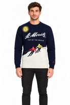 Maglia girocollo in lana con disegno 