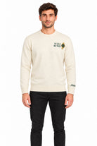 Maglia girocollo in lana con ricamo heron light 