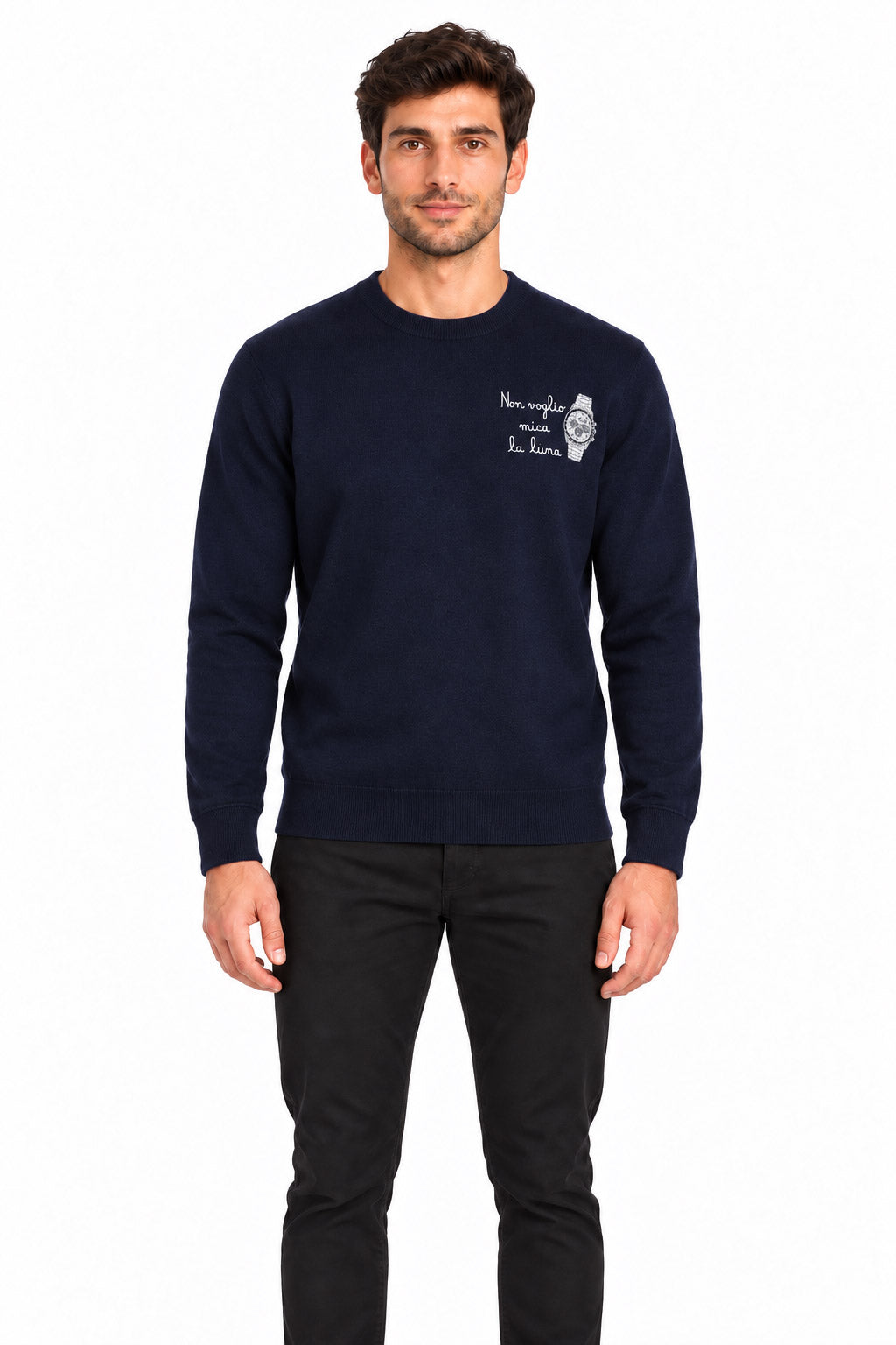 Maglia in lana con ricamo heron leggera 