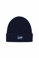 Cappellino Unisex in lana a Coste con Risvolto e Patch Logo