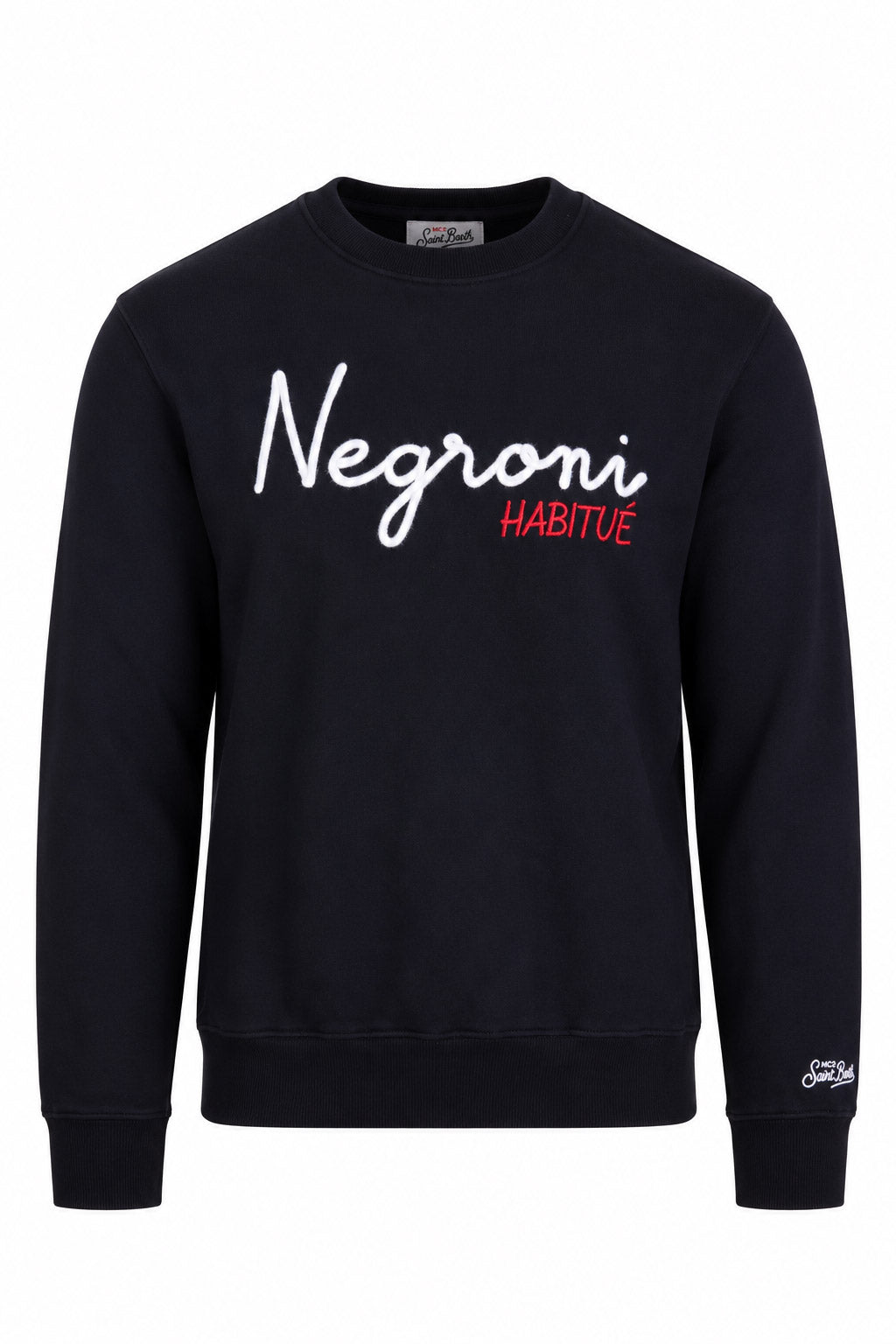 Felpa girocollo con scritte a rilievo Negroni Habitue 