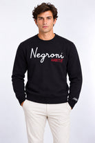 Felpa girocollo con scritte a rilievo Negroni Habitue 