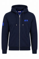 Felpa Uomo Cardigan Zip Cappuccio e Dettagli Fluo 