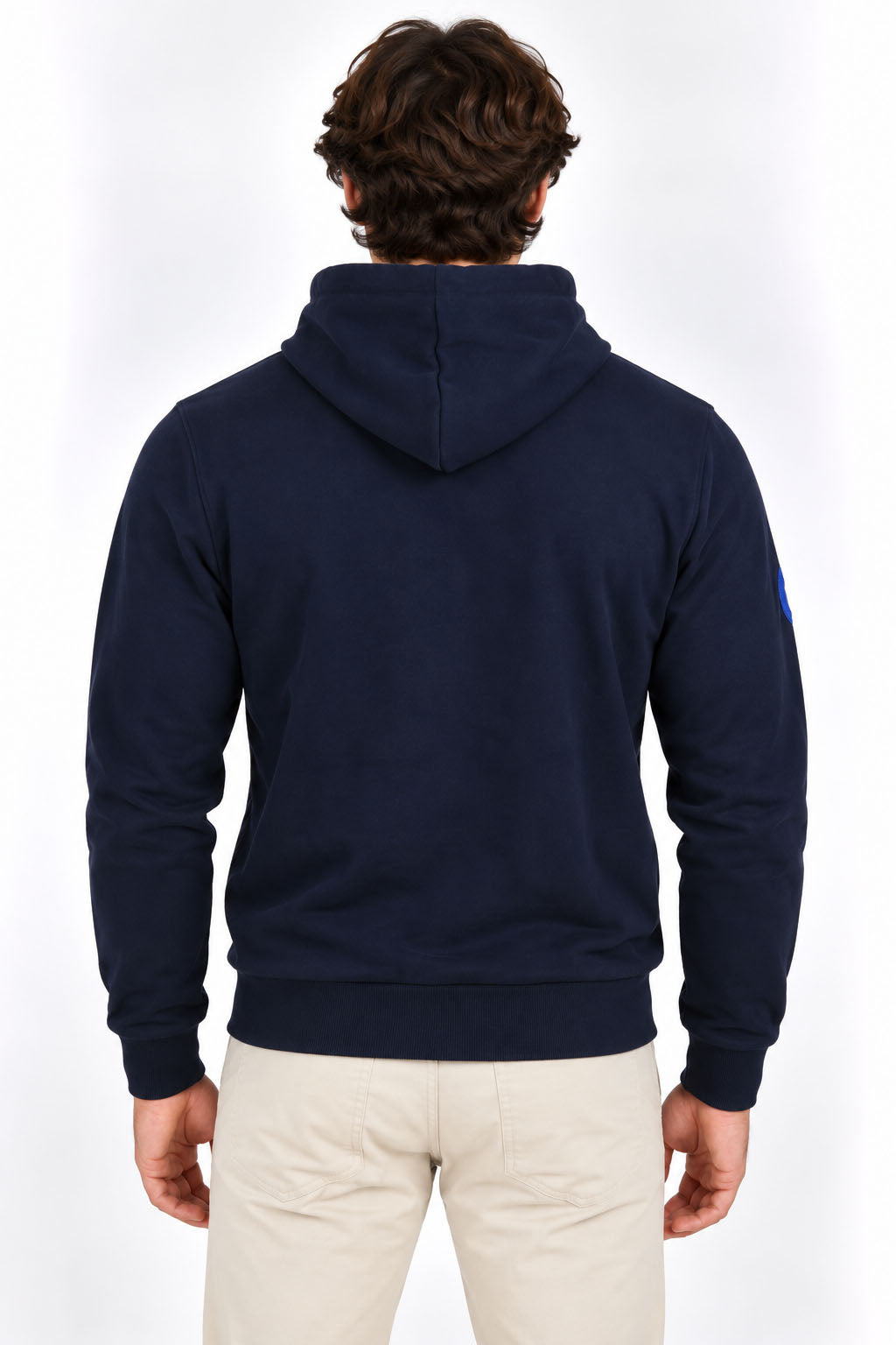 Felpa Uomo Cardigan Zip Cappuccio e Dettagli Fluo 