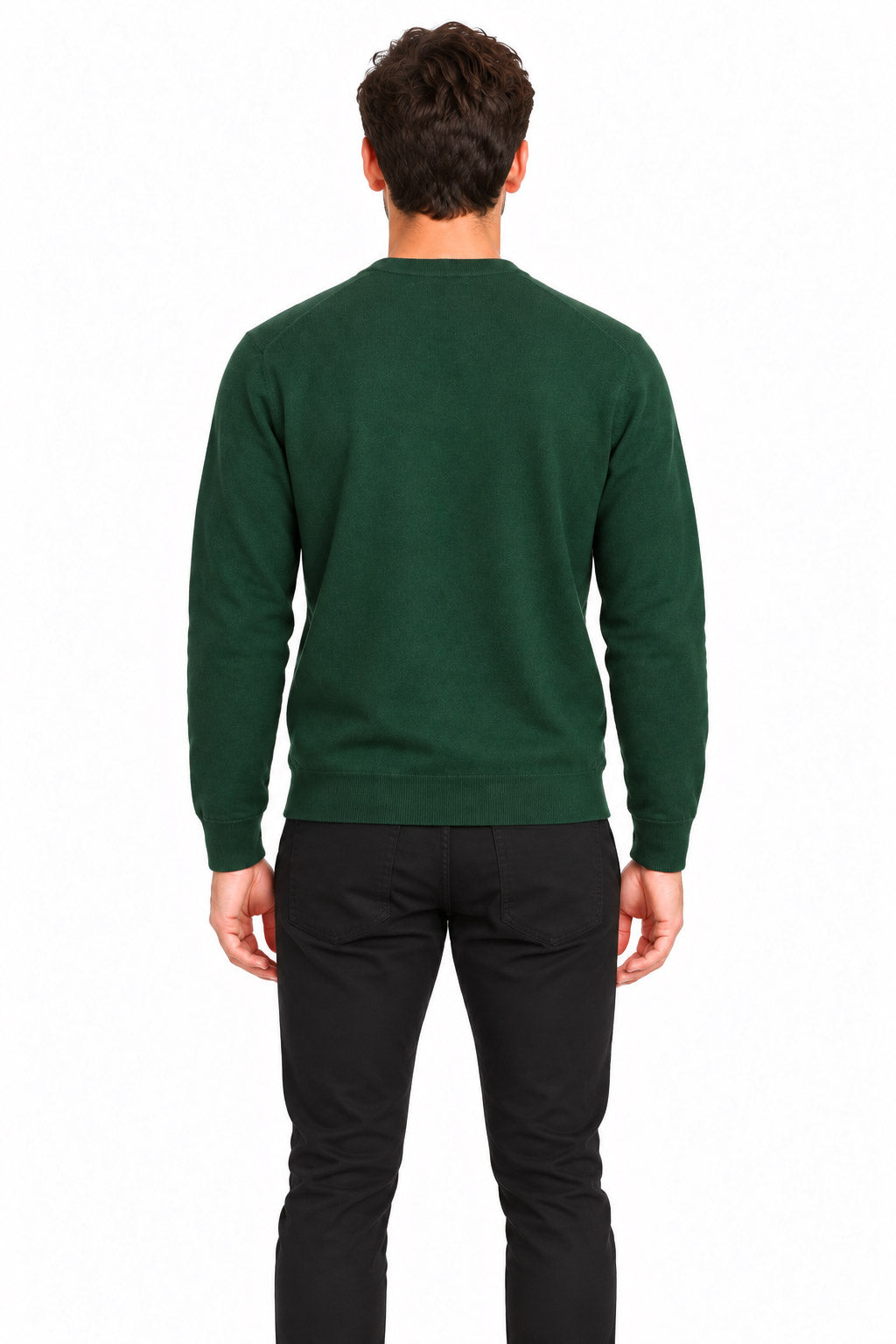 Maglia girocollo in lana e cotone 
