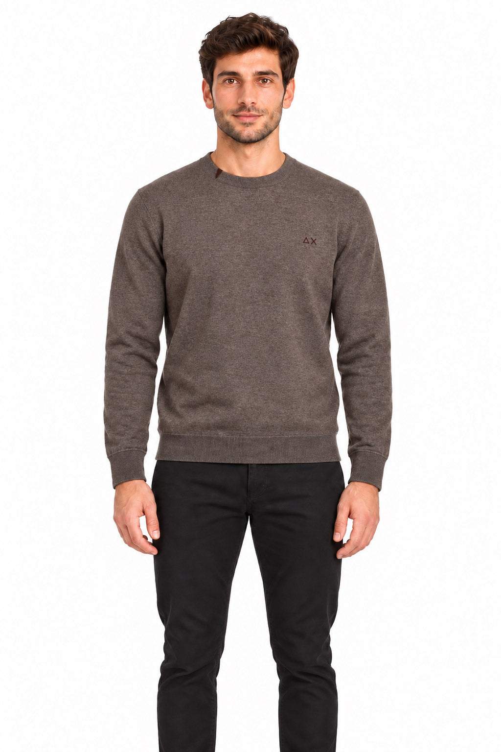 Maglia girocollo in lana e cotone 