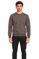 Maglia girocollo in lana e cotone 