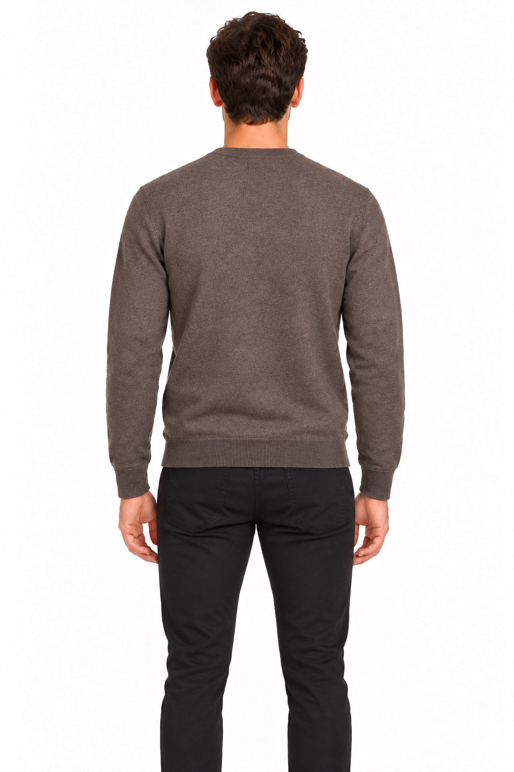 Maglia girocollo in lana e cotone 