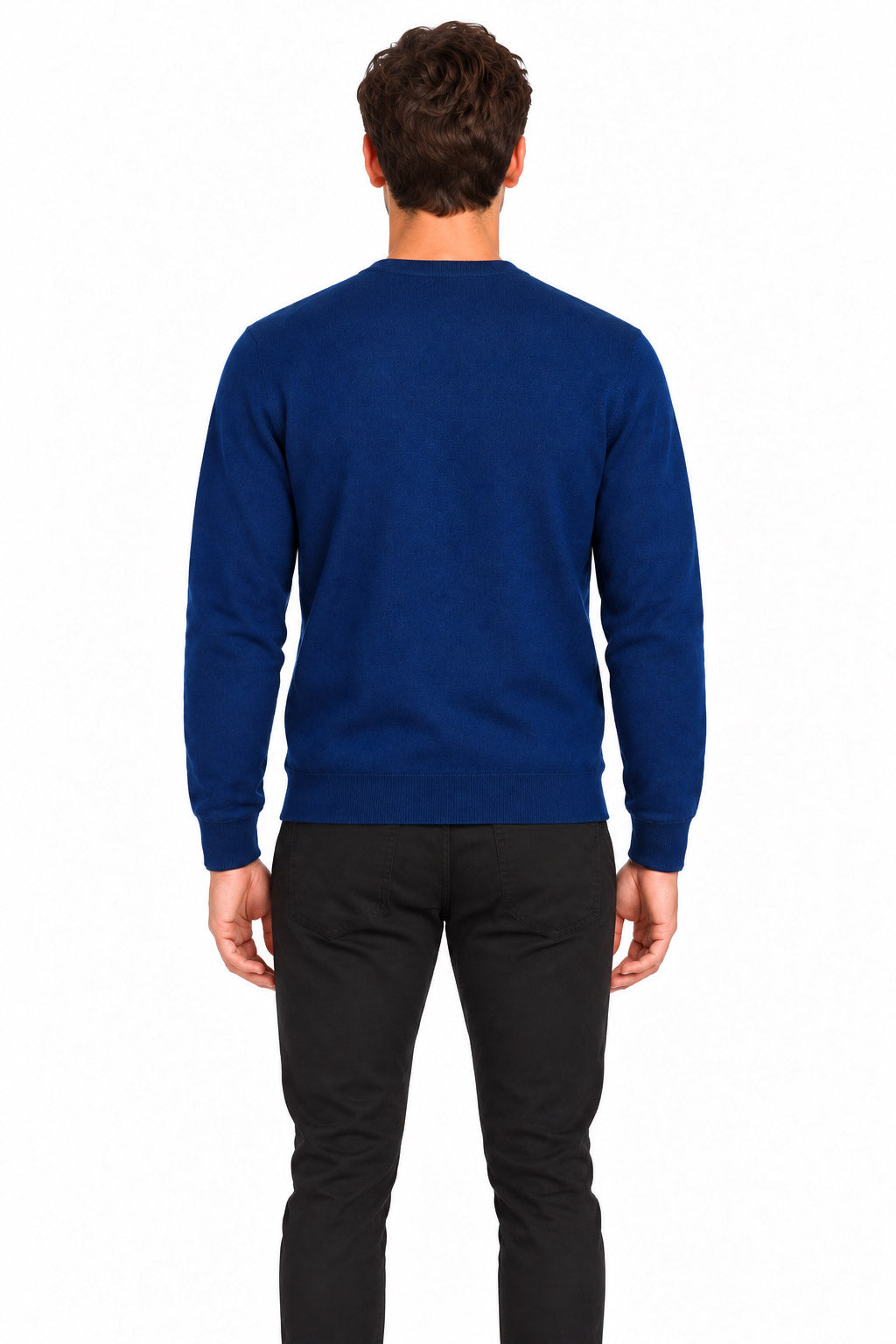 Maglia girocollo in lana e cotone 