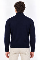Cardigan con bottoni collo alto in lana 