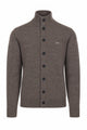 Cardigan con bottoni collo alto in lana