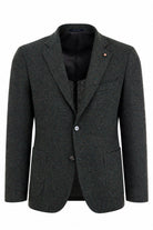 Giacca Uomo in Tweed Due Bottoni con Spacchi Laterali 