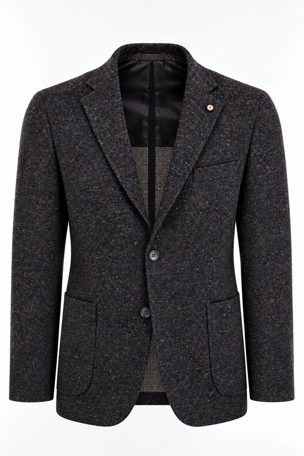 Giacca Uomo in Tweed Due Bottoni con Spacchi Laterali 