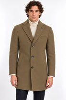 Cappotto monopetto 3/4 in lana 