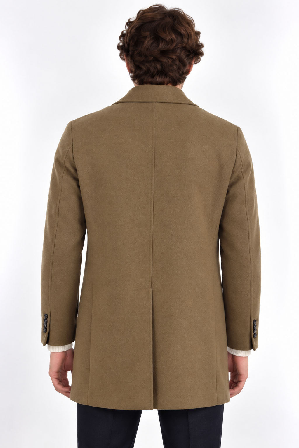 Cappotto monopetto 3/4 in lana 