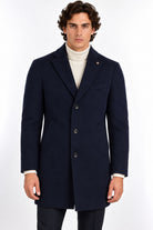 Cappotto monopetto 3/4 in lana 