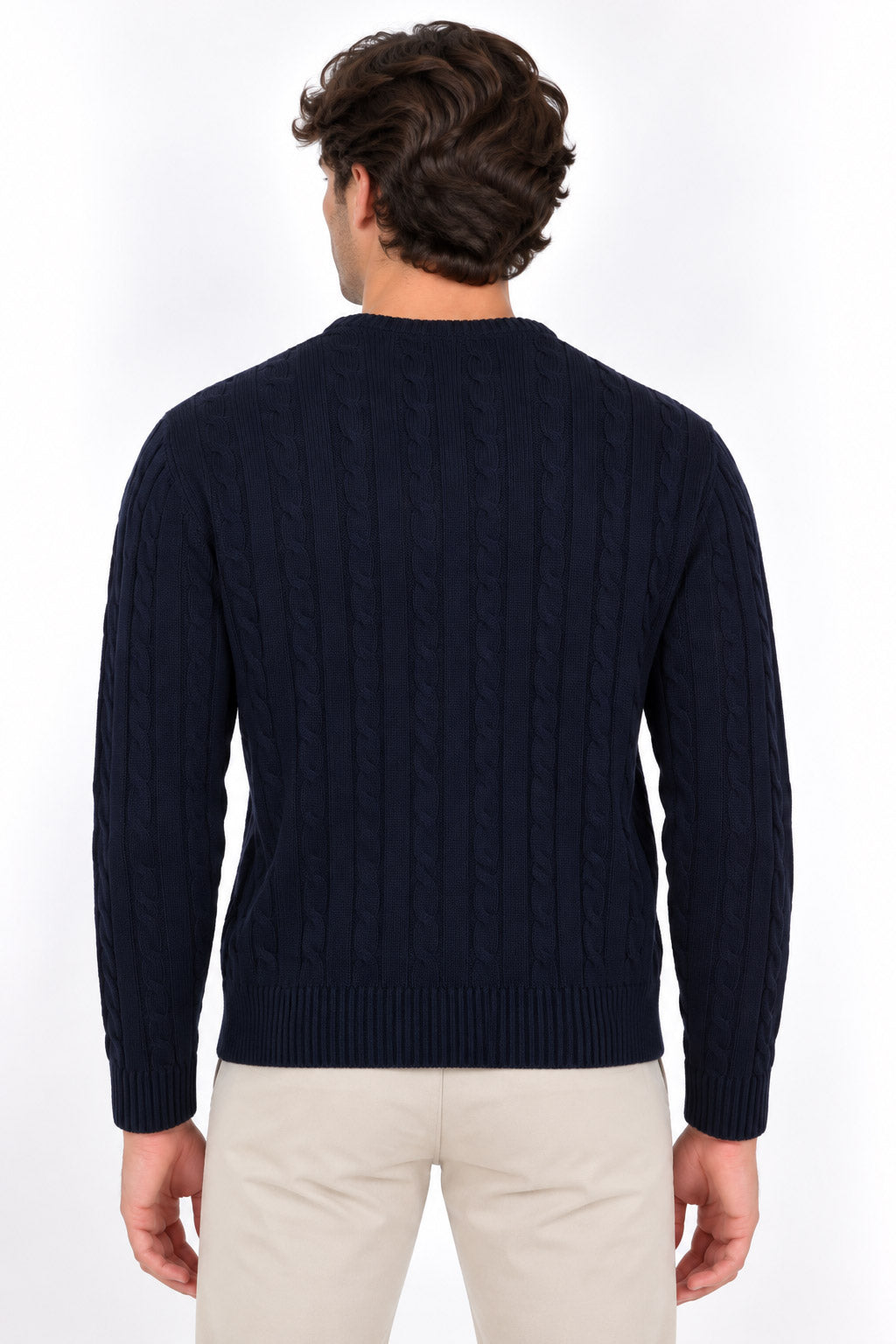 Maglia Girocollo trecce con logo 