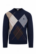 Maglione girocollo uomo in misto lana a rombi 