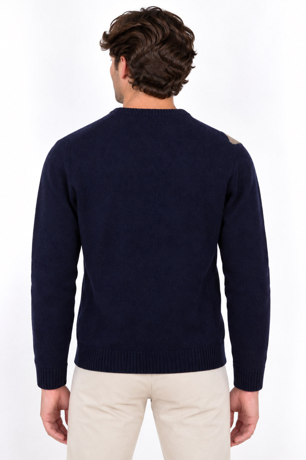 Maglione girocollo uomo in misto lana a rombi 