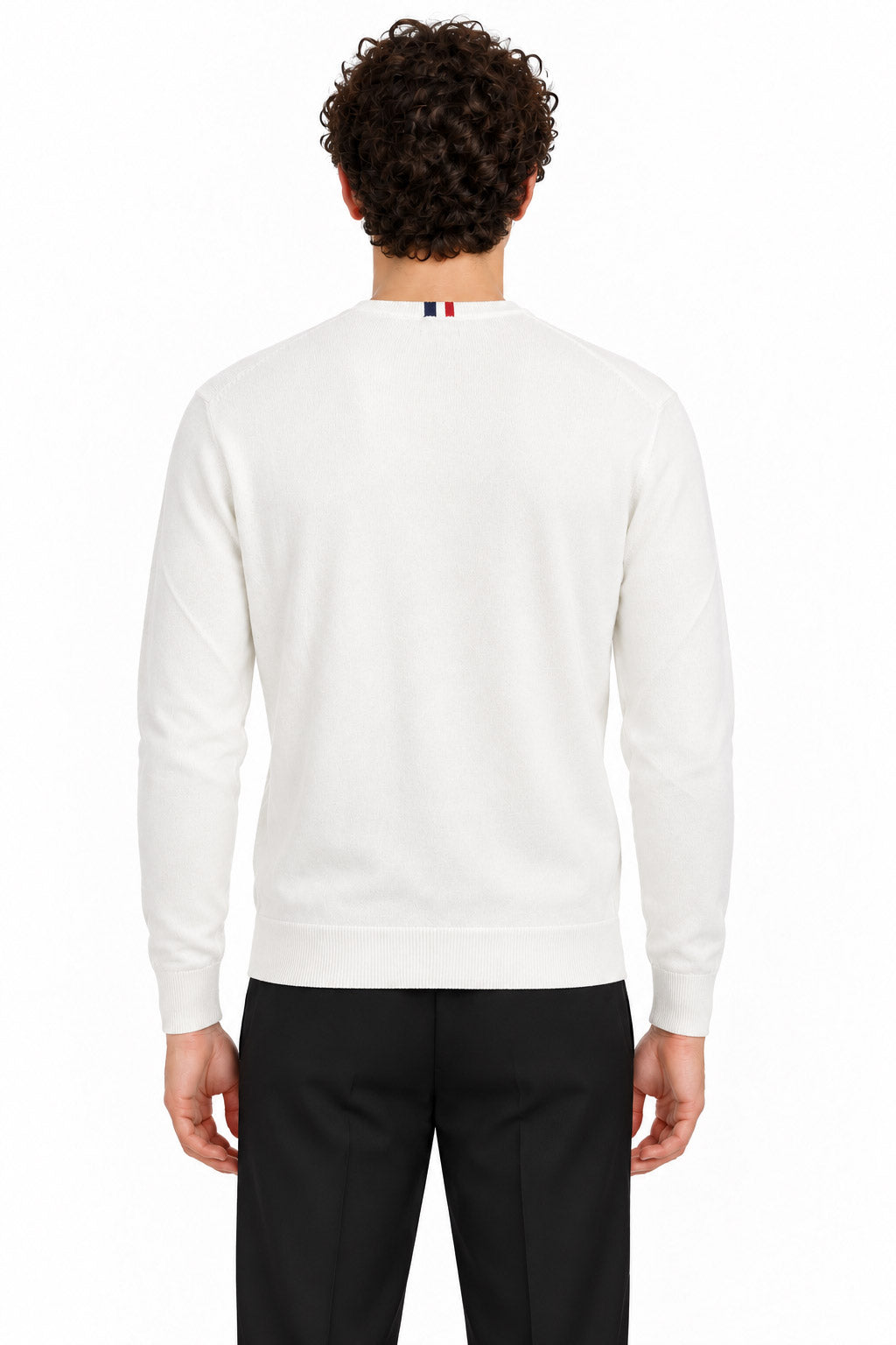 Maglia girocollo in lana con logo 