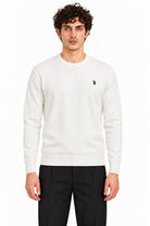 Maglia girocollo in lana con logo 