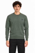 Maglia girocollo in lana con logo 