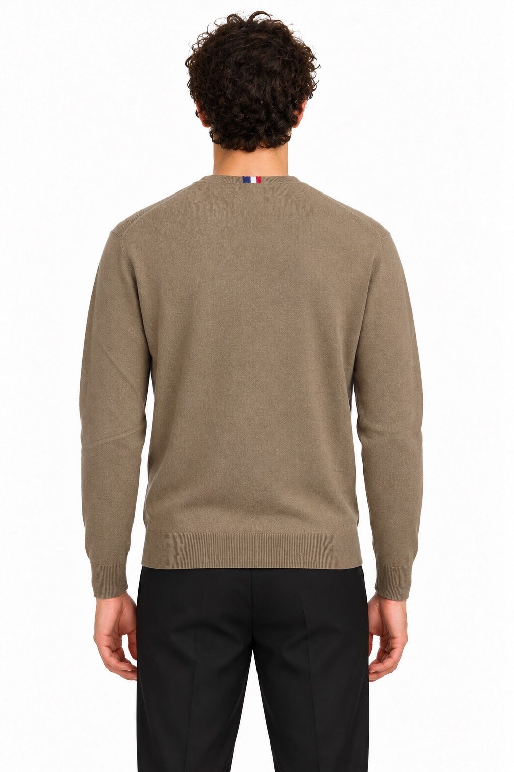 Maglia girocollo in lana con logo 