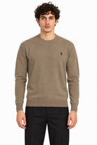 Maglia girocollo in lana con logo 