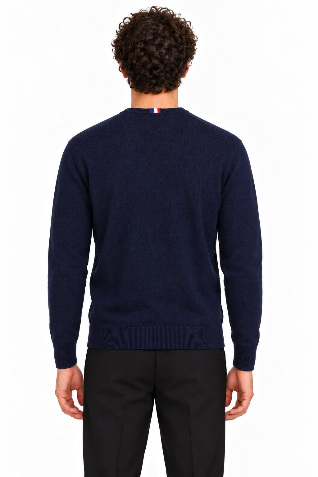 Maglia girocollo in lana con logo 