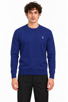 Maglia girocollo in lana con logo 