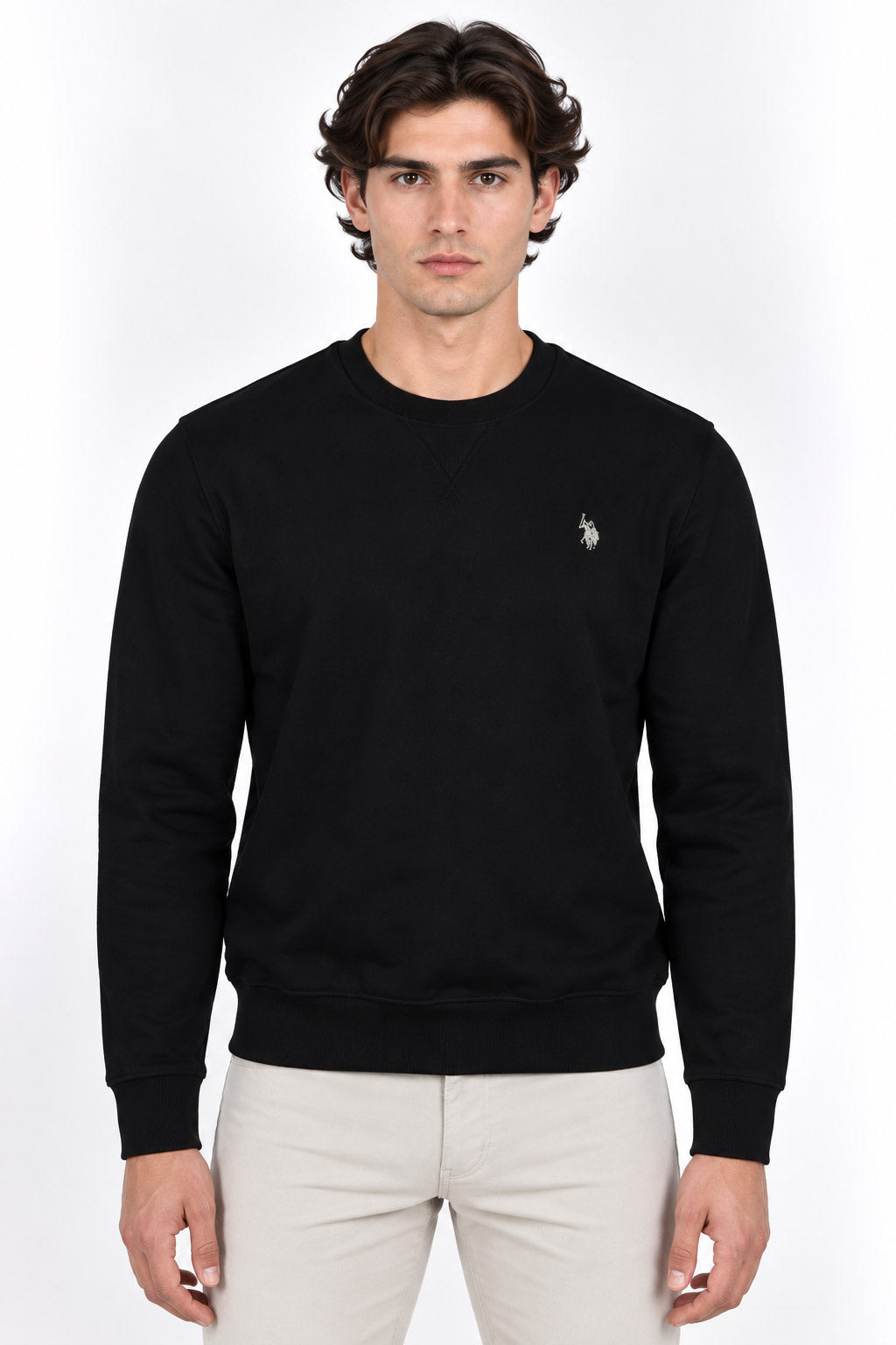 Felpa girocollo uomo con logo 